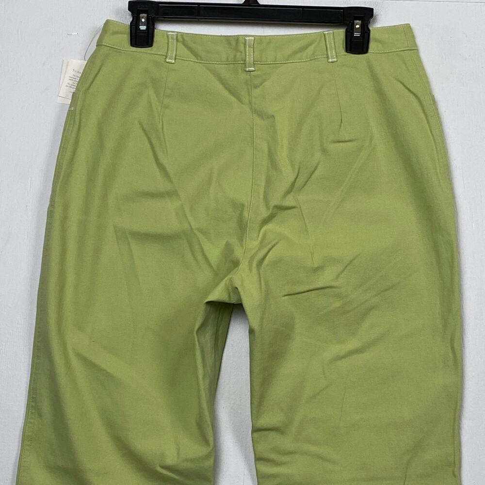 Susan Bristol Green Straight Leg Cotton Blend Pants Size 10 - Picture 6 of 12